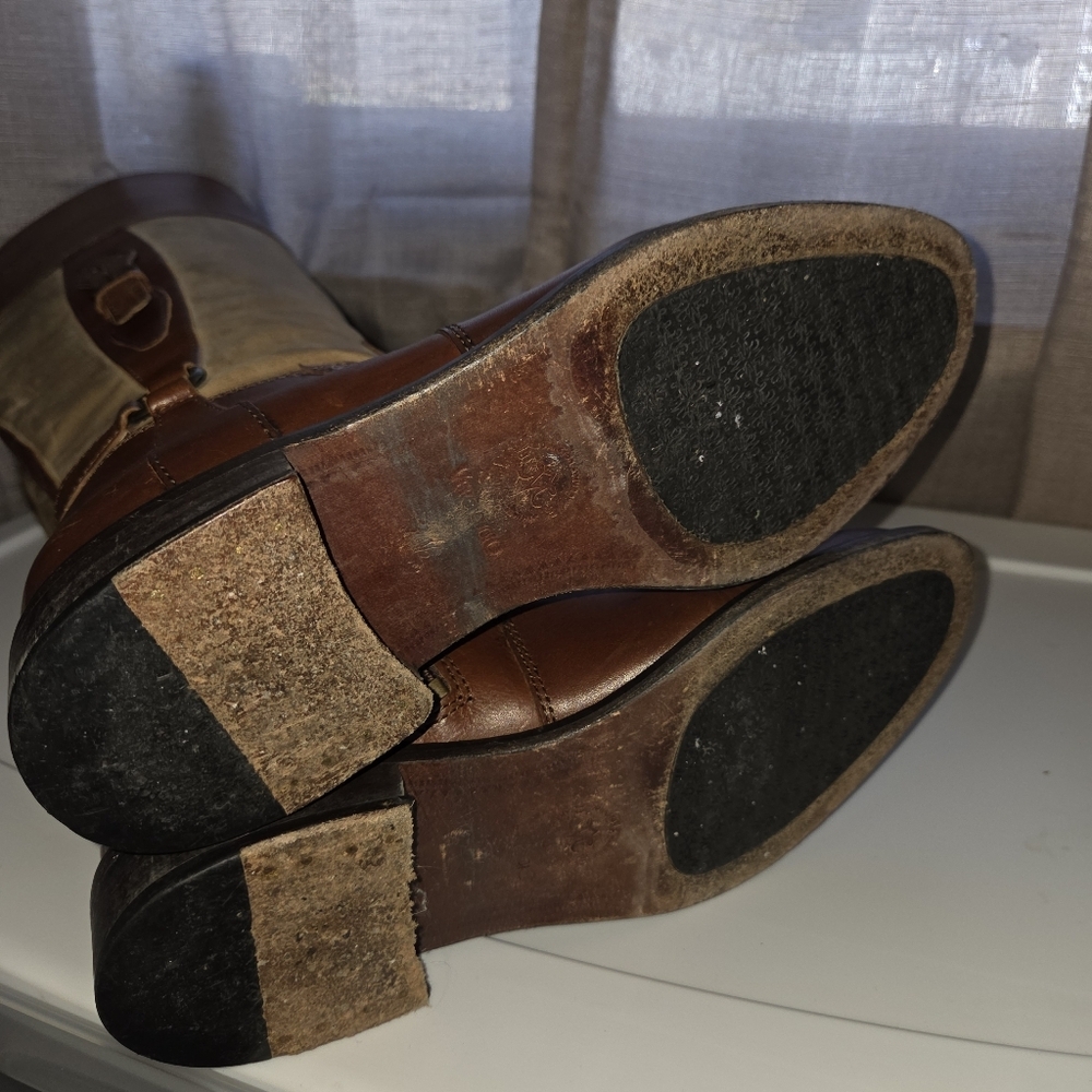 Johnston & Murphy Brown and Tan tall Leather Riding Boots - Picture 8 of 14